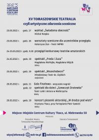 XV Tomaszowskie Teatralia – program